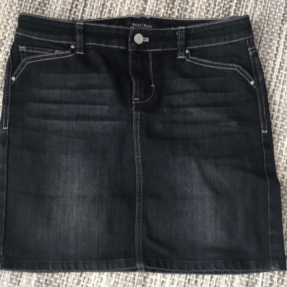 Blackwash Denim Skirt